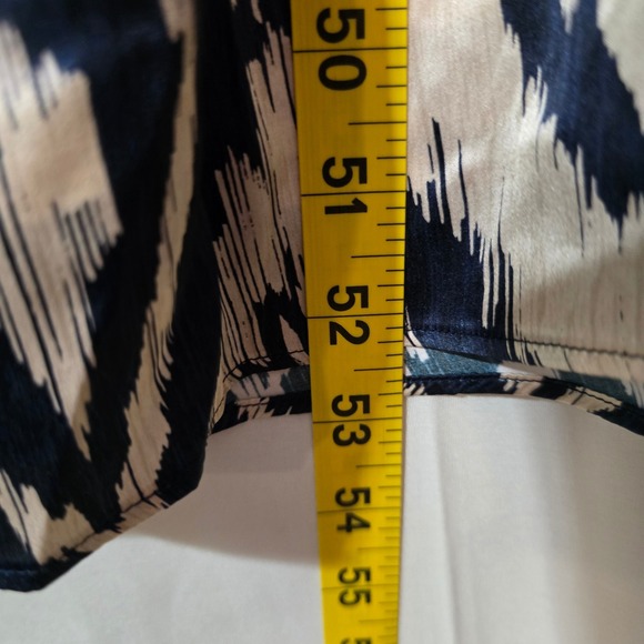 Spartina 449 Silk Maxi Dress Ikat Print Sleeveless V-Neck Beige Navy XXL - Picture 8 of 12